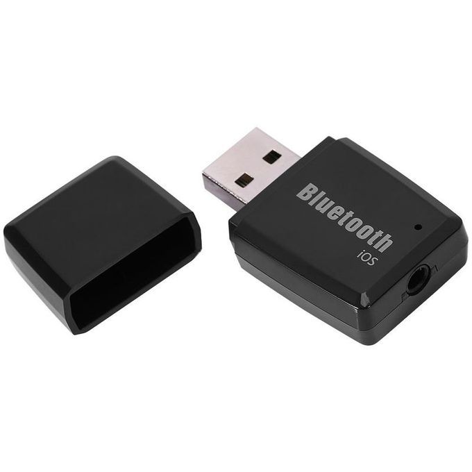 Portable USB Bluetooth 4.1 Music Receiver Wireless Stereo Audio Adapter Car Kit Black IOS