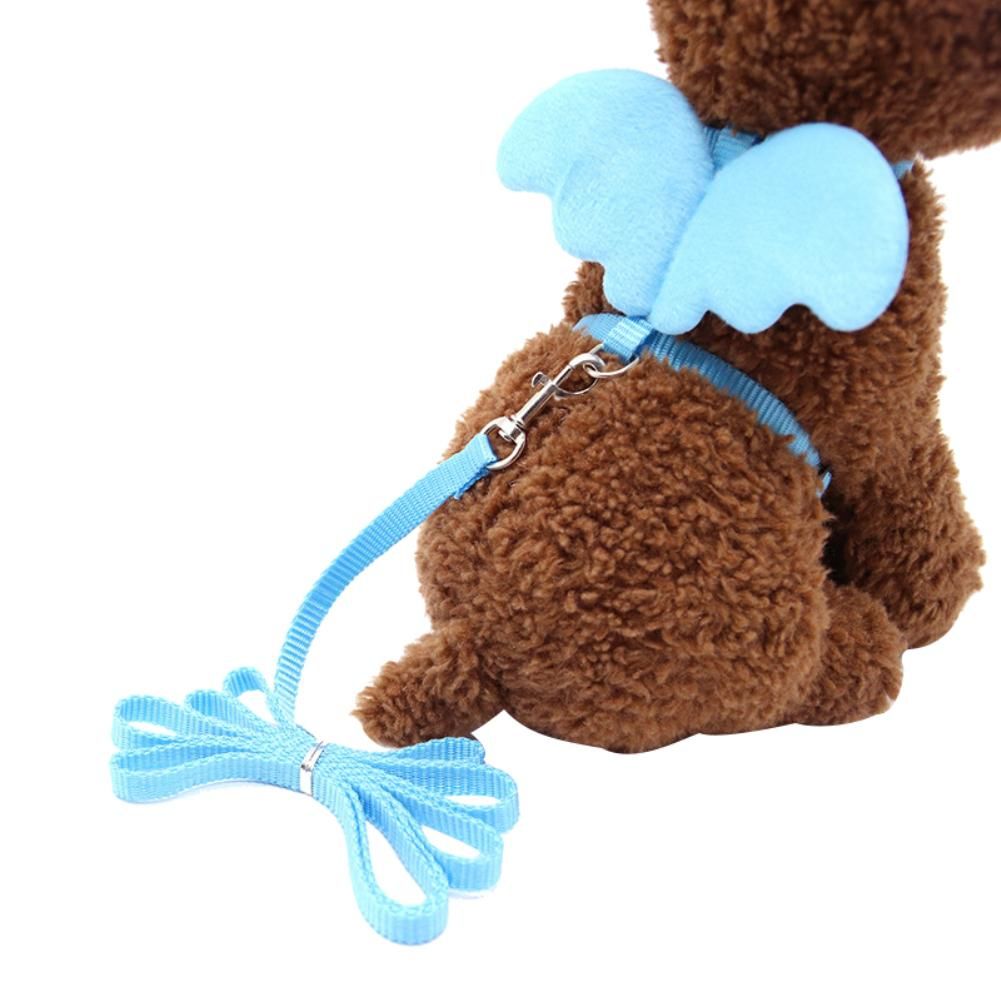 Cute Solid Color Mini Wings Nylon Pet Harness Chest-Sky Blue