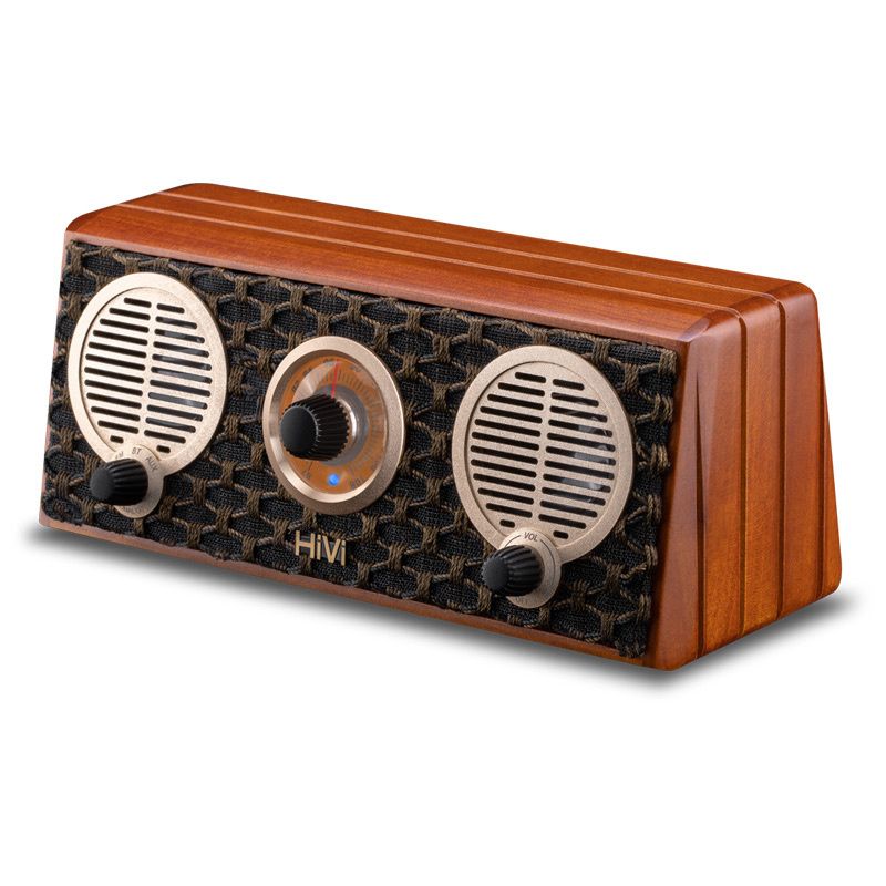 A/HiVi Classical M2R Sonata Log Wireless Bluetooth Active FM Radio Portable Speaker Black