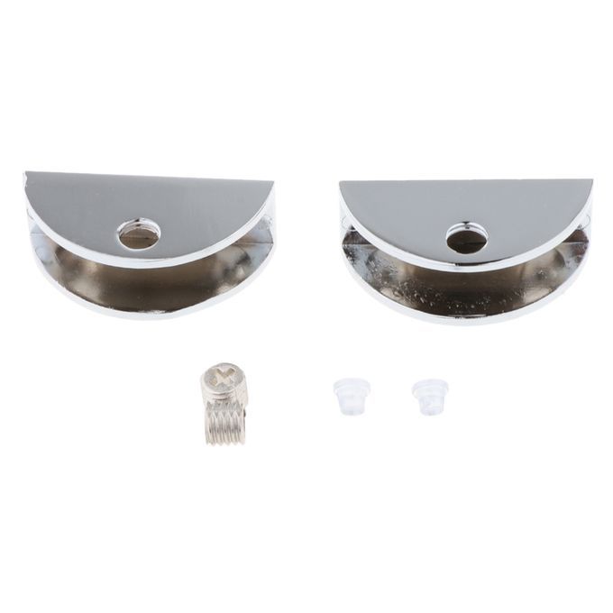 2 Pack Adjustable Glass Alloy Polished Shelf Support Clamp 6-8mm