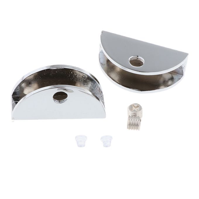 2 Pack Adjustable Glass Alloy Polished Shelf Support Clamp 6-8mm
