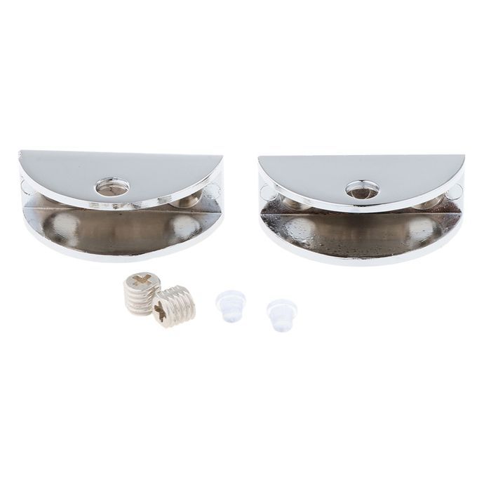 2 Pack Adjustable Glass Alloy Polished Shelf Support Clamp 6-8mm