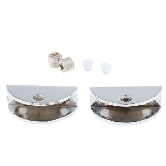 2 Pack Adjustable Glass Alloy Polished Shelf Support Clamp 6-8mm