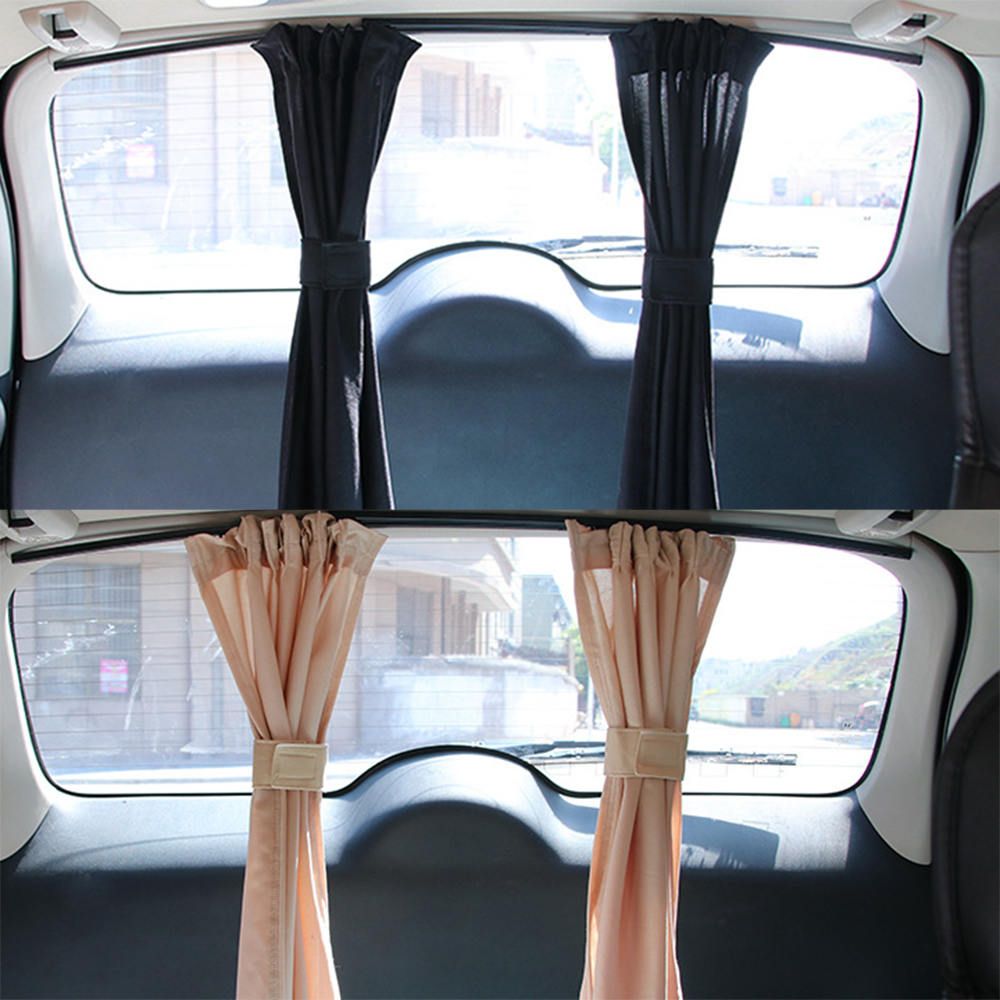 2Pcs Universal Luxury VIP Car Van SUV Window Curtain UV Sunshade Visor Kit Rear Window Sunshad WEF