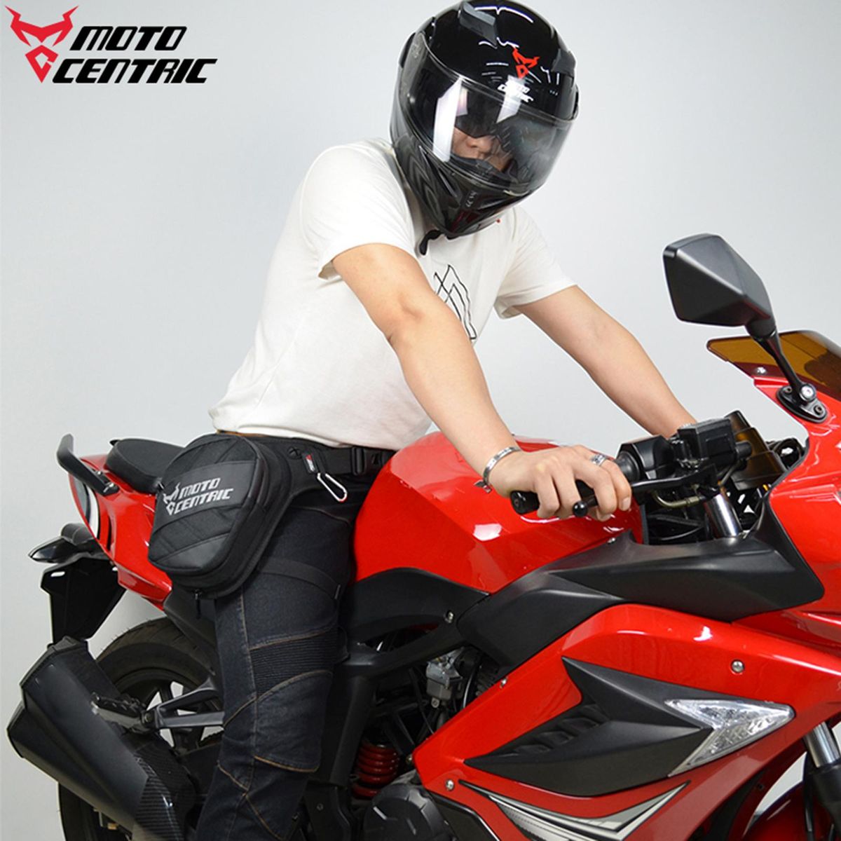 MOTOCENTRIC Motorcycle Leg Bag Motorcycle Rider Waist Bags Anti splash Reflective Large Capacity Cycling Riding Thigh Bags for Men Women
