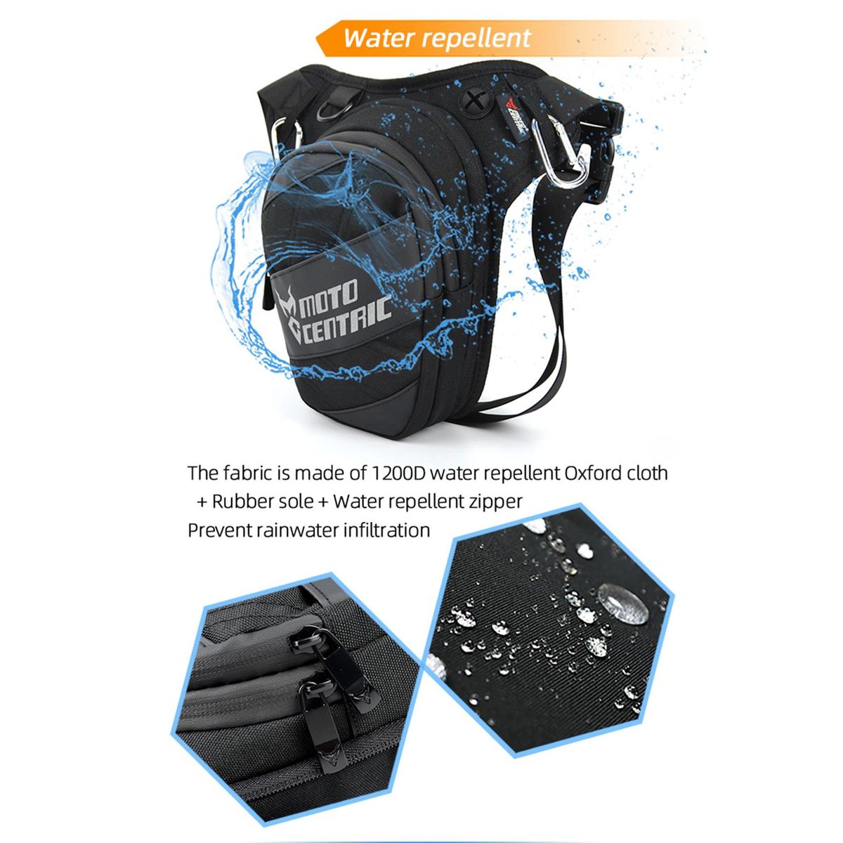 MOTOCENTRIC Motorcycle Leg Bag Motorcycle Rider Waist Bags Anti splash Reflective Large Capacity Cycling Riding Thigh Bags for Men Women