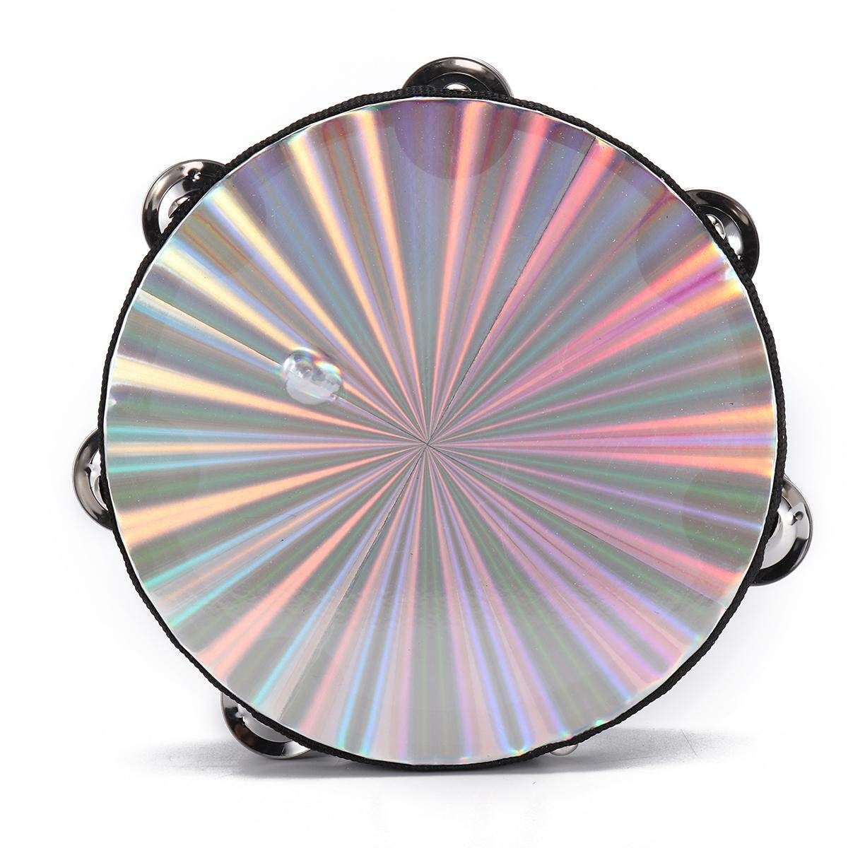8 Inch Reflective Tambourine Percussion Double Row-Stock Church Band Music Party Gift