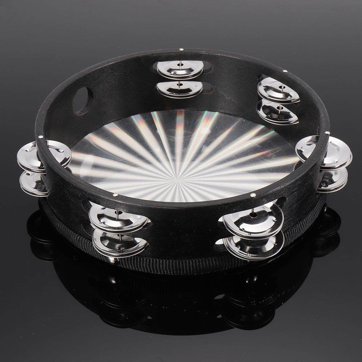 8 Inch Reflective Tambourine Percussion Double Row-Stock Church Band Music Party Gift