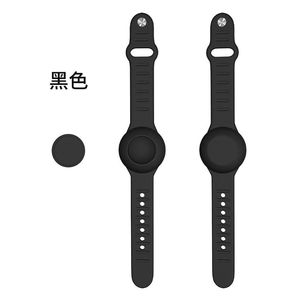 Suitable for Apple Apple AirTag Anti-lost Device Silicone Protective Case Watch Wristband Protective Case Waterproof Cover Q13 black