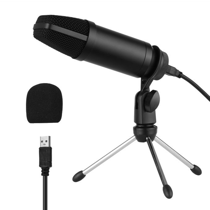 USB Condenser Microphone Set With Foldable Mic Tripod USB