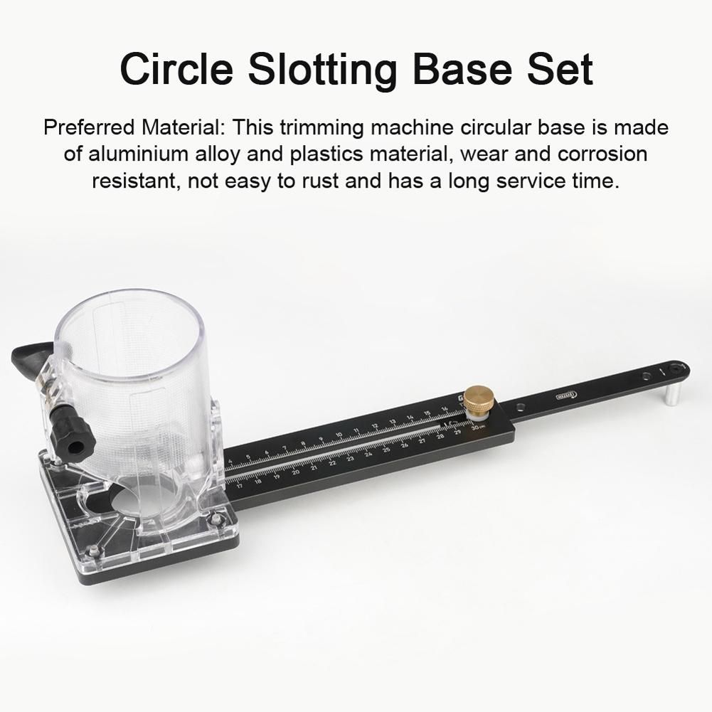 GanWei Aluminium Alloy Woodworking Electric Trimming Machine Circle Cutting Jig Wood Router Milling Circle Slotting Base Straight Line Backer Set 2 Position Ways for 65mm Diameter Trimmer