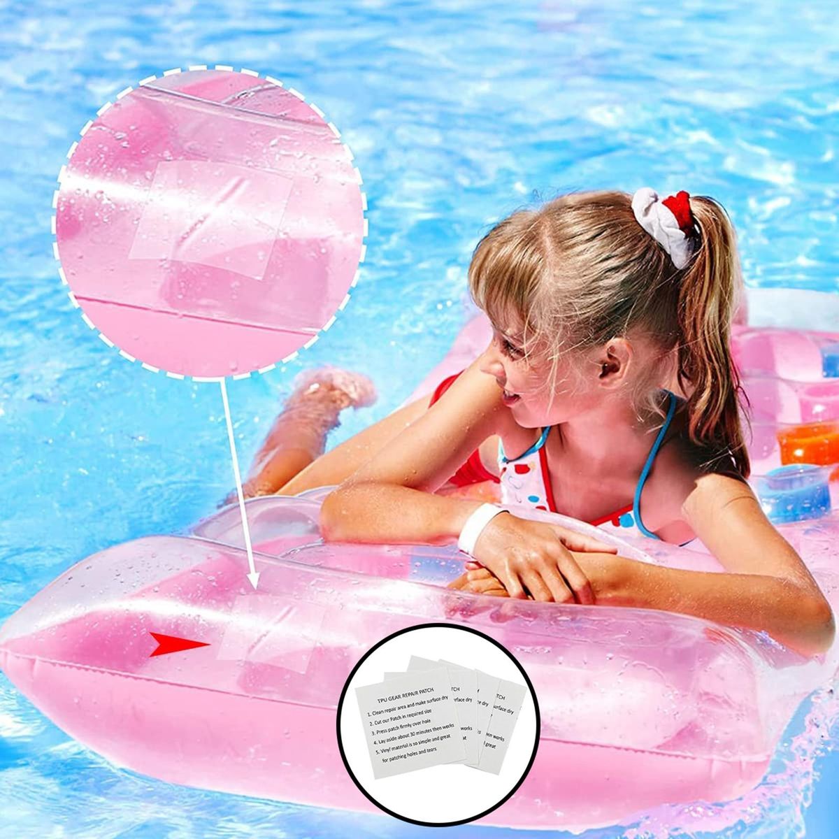 10Pcs Swimming Ring Patches Air Mattress Repair Adhesive Tape