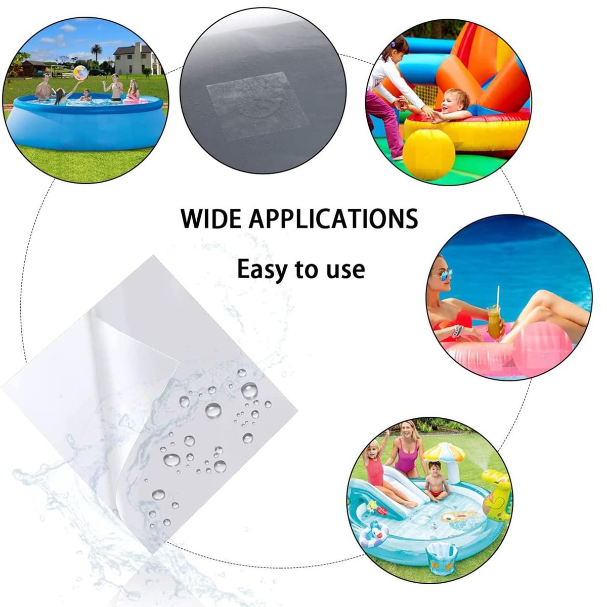10Pcs Swimming Ring Patches Air Mattress Repair Adhesive Tape
