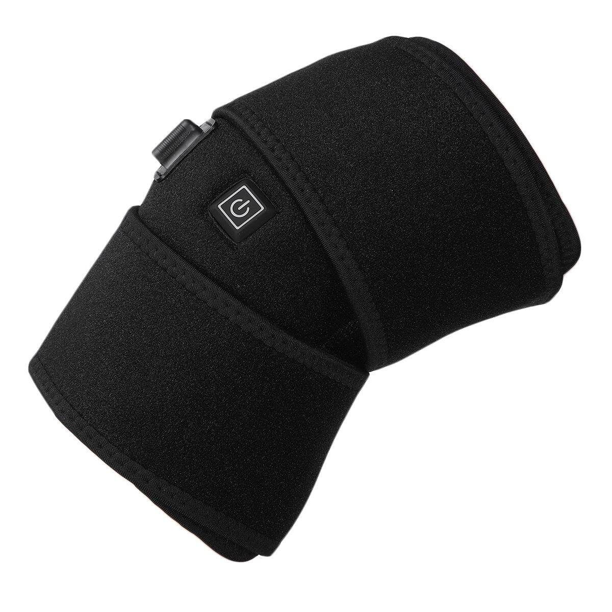 Knee Heating Pad Thermal Therapy Wrap Arthritis Pain Relief Brace Massager Apricot