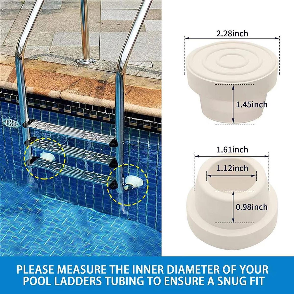 Swimsafe 4pcs Pool Ladder Bumpers Tubing Protection Kit for Inground