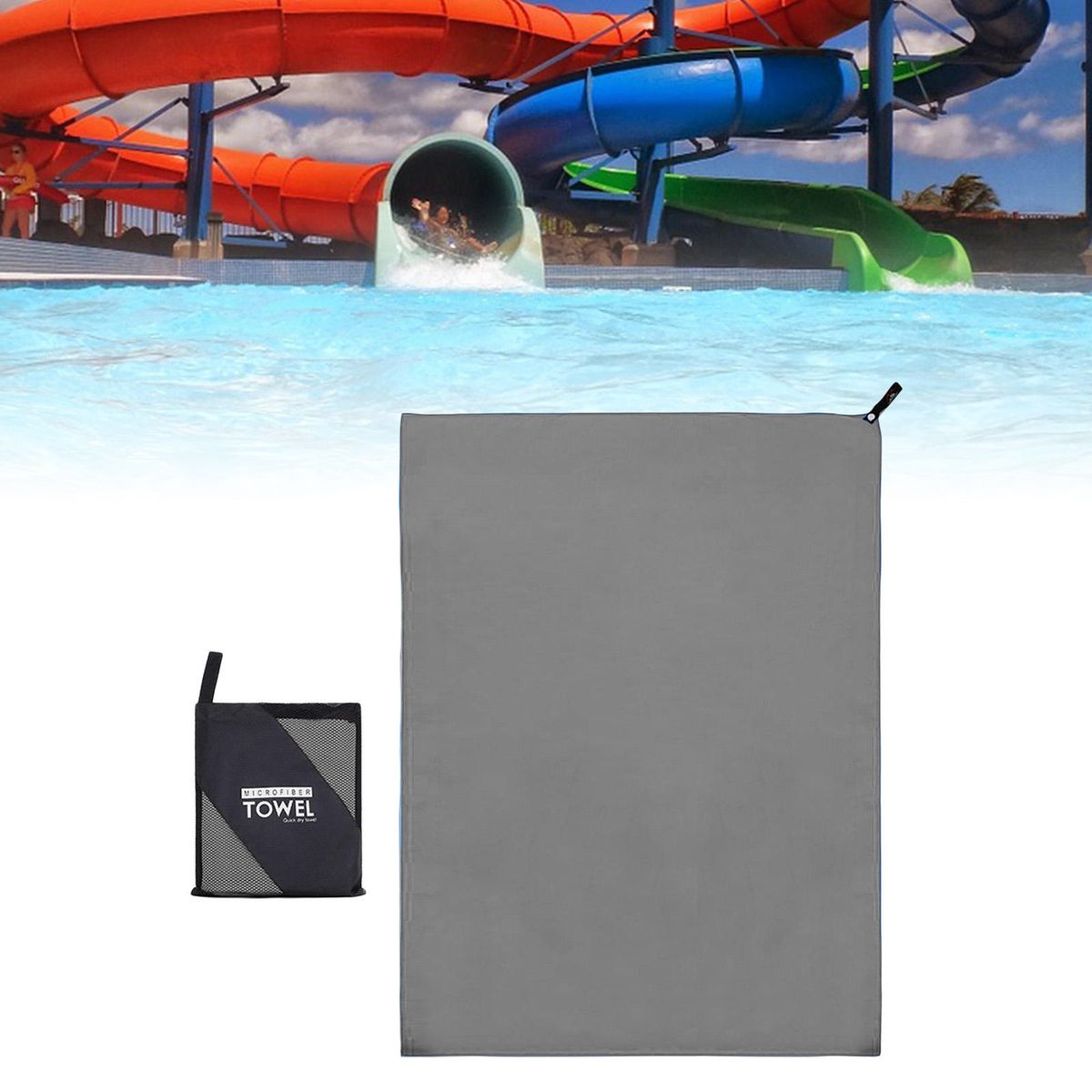 Super Absorbent Microfiber Towel 3 Sizes Multi-Purpose Grey 76x152cm