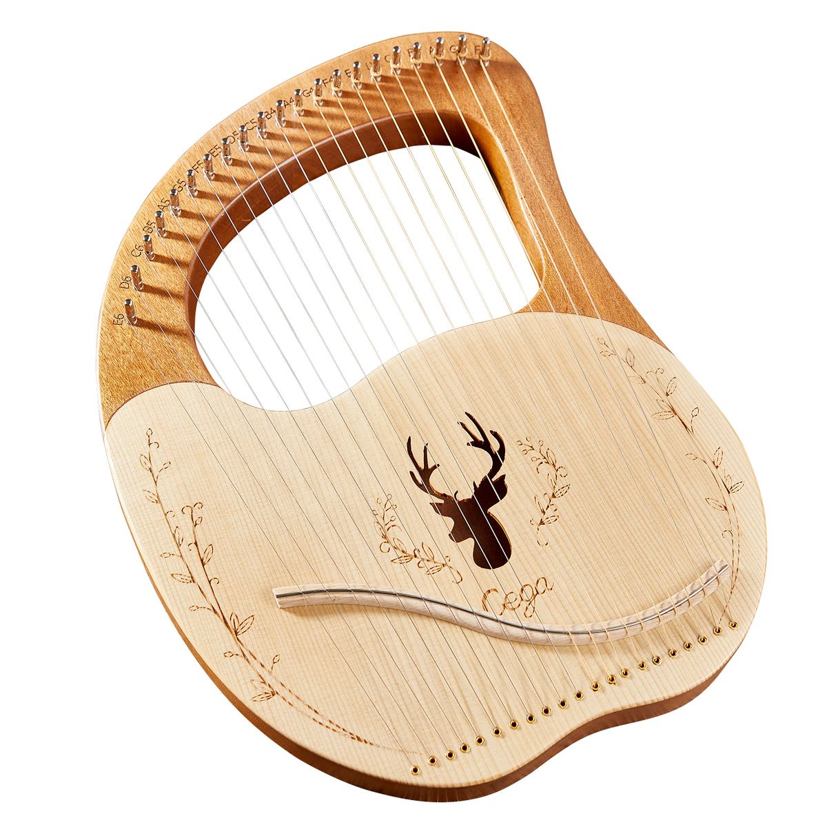 Cega 21 Metal Strings Lyre Harp Box Lyre Harp Spruce