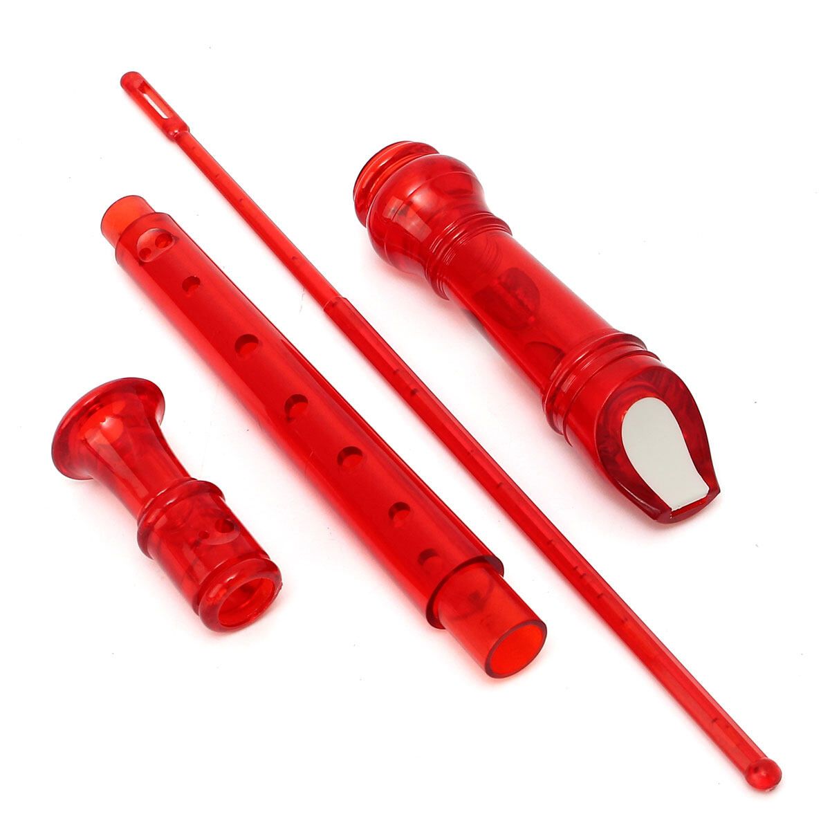 Translucent Soprano Descant Recorder 8-hole Clarinet School Music Instrument Red Gules