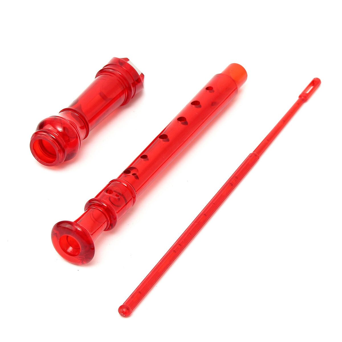 Translucent Soprano Descant Recorder 8-hole Clarinet School Music Instrument Red Gules