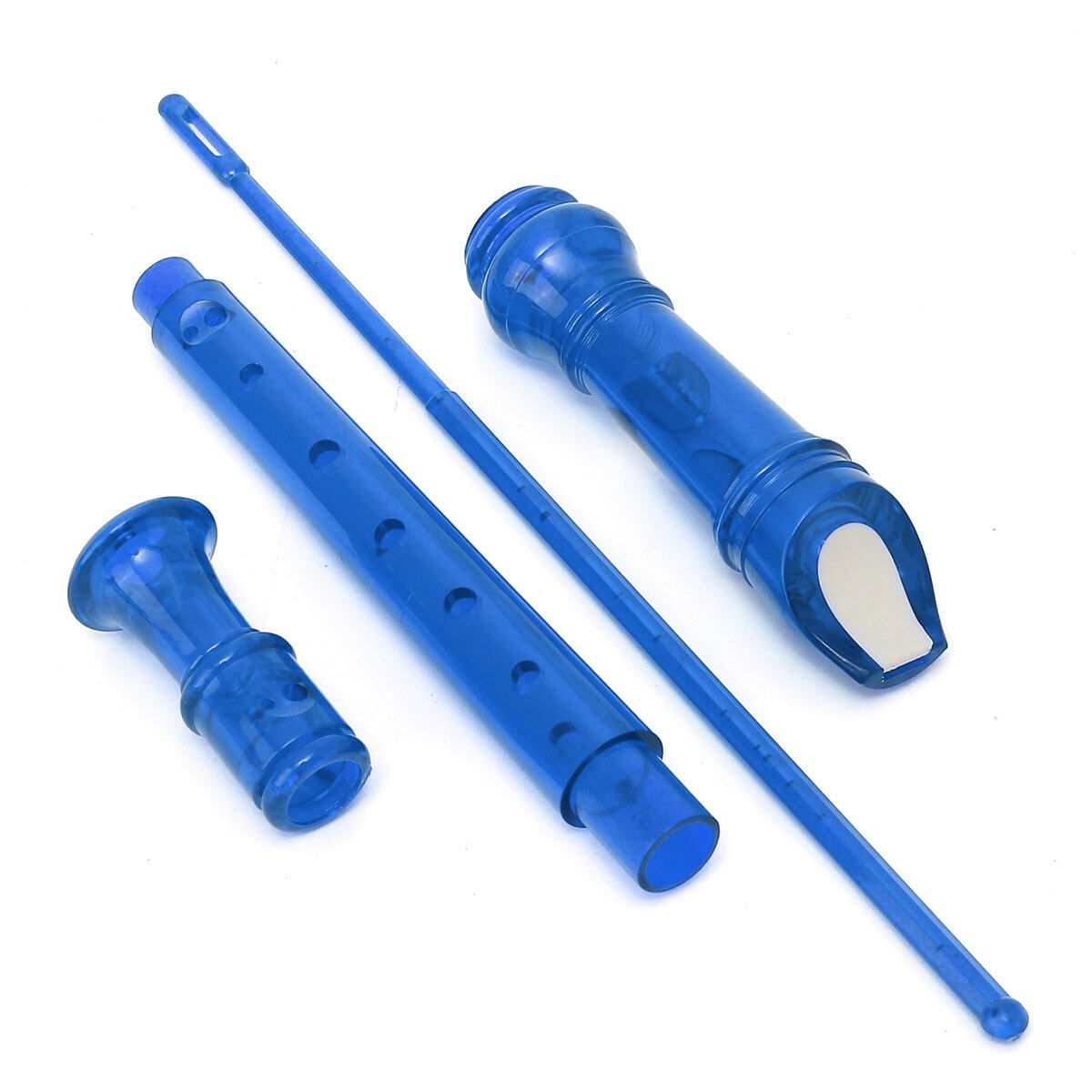 Translucent Soprano Descant Recorder 8-hole Clarinet School Music Instrument Blue Blue