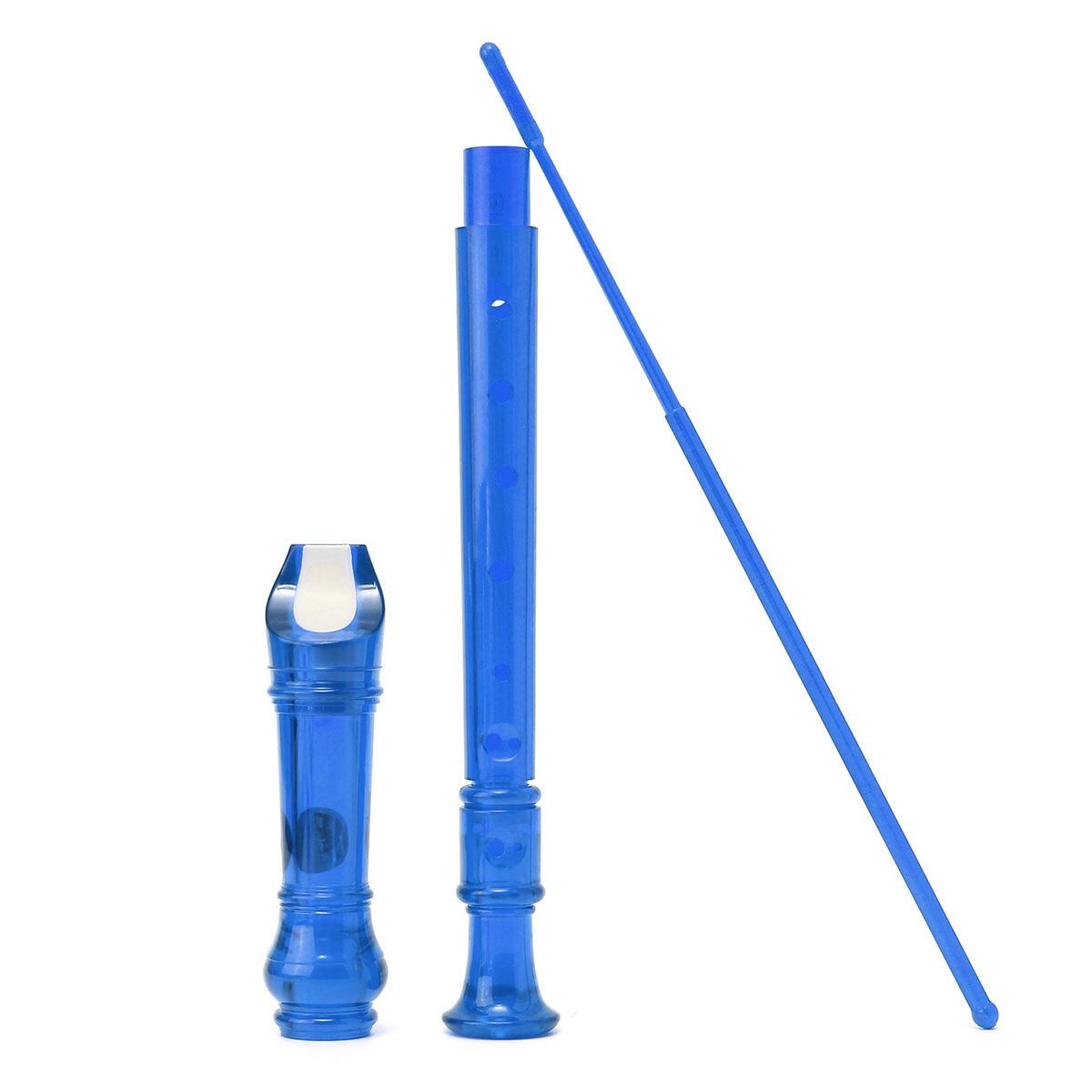 Translucent Soprano Descant Recorder 8-hole Clarinet School Music Instrument Blue Blue