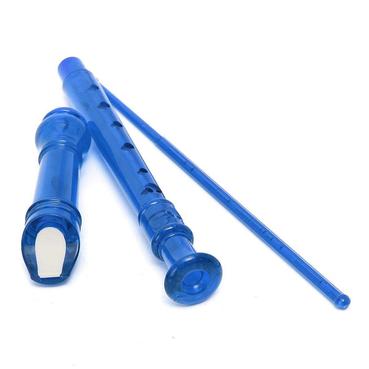 Translucent Soprano Descant Recorder 8-hole Clarinet School Music Instrument Blue Blue