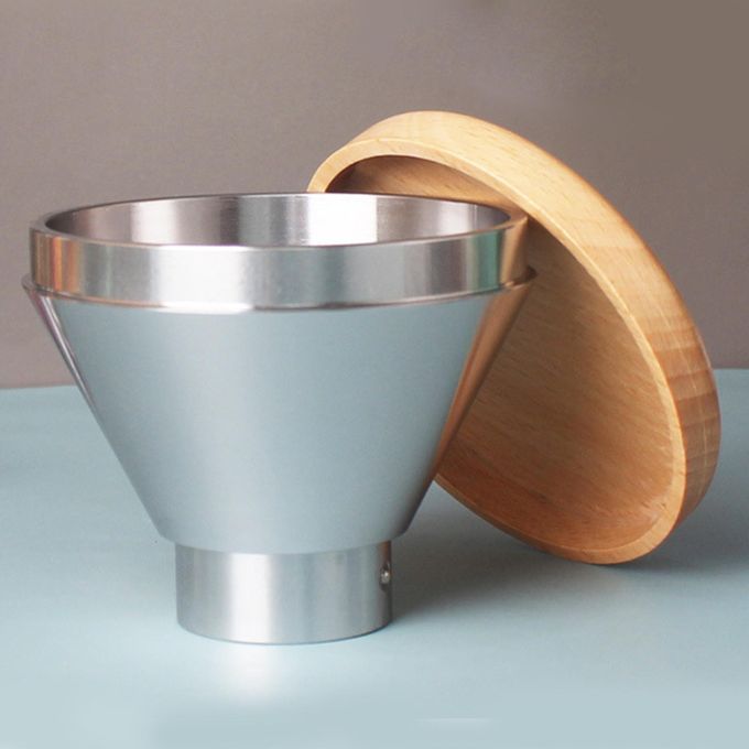 Aluminum Alloy Coffee Grinder Hopper With Lid Household For Silver