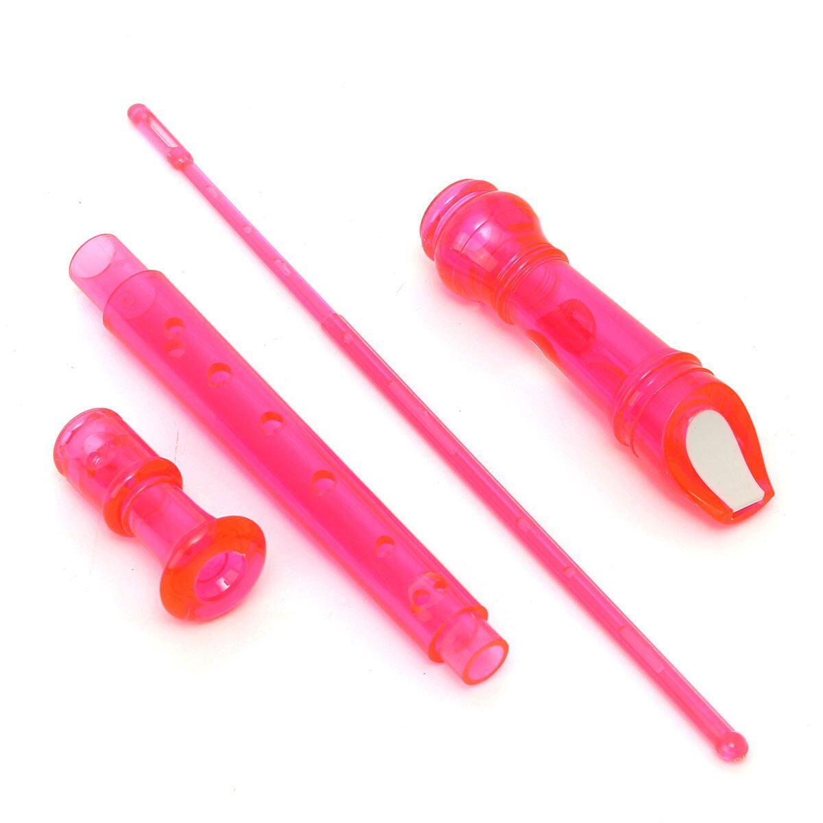 Translucent Soprano Descant Recorder 8-hole Clarinet School Music Instrument Pink Pink