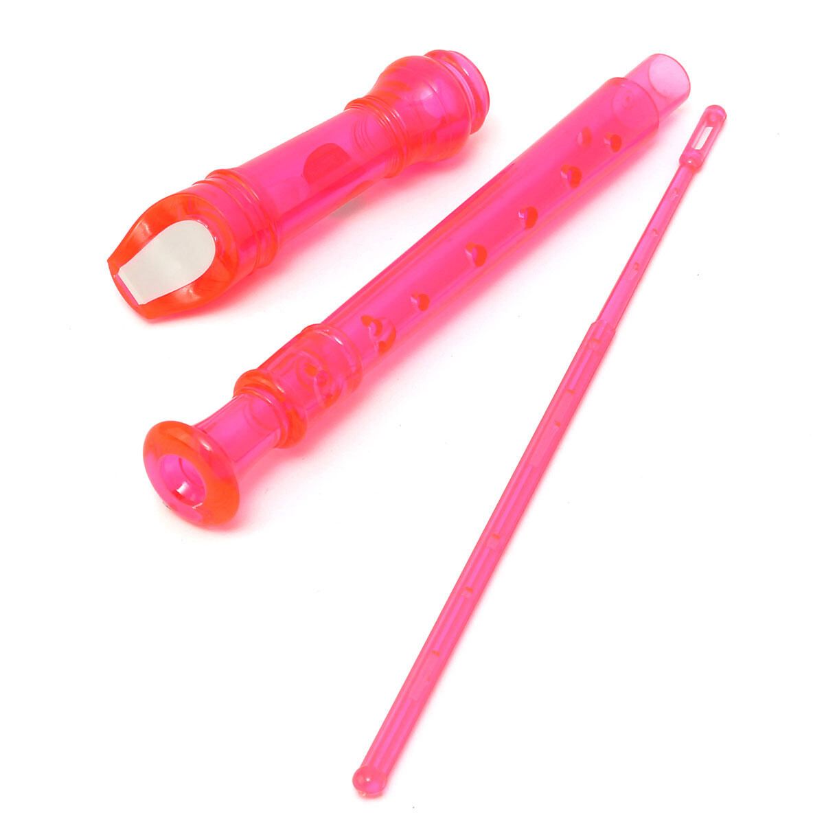 Translucent Soprano Descant Recorder 8-hole Clarinet School Music Instrument Pink Pink