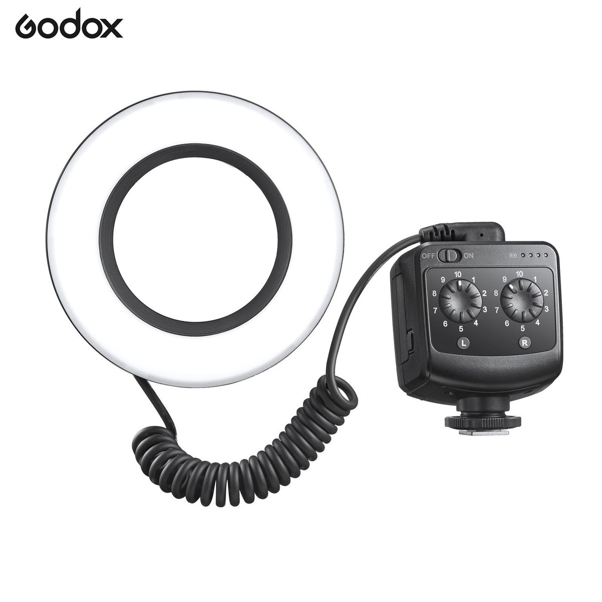 Godox RING72 Macro LED Video Light Professional Photography Fill Light 72PCS LED Beads Color Temperature 5600K 10 Levels of Adjustable Brightness with 49mm-77mm Adapter Ring for Camera Macro Photography