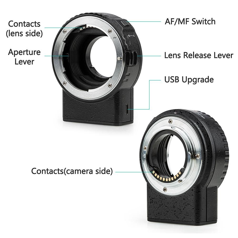 Viltrox NF-M1 Auto Focus Lens Mount Adapter Support VR EXIF Transmitting Compatible with Nikon F Mount Lens to Micro Four Thirds(MFT, M4/3) Camera