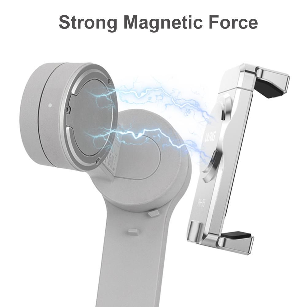 UURIG PH-05 Magnetic Phone Holder Phone Tripod Mount Clamp Aluminum Alloy with Cold Shoe Mount 1/4 Inch Screw Hole Replacement for iPhone 14/13/12/11 and More