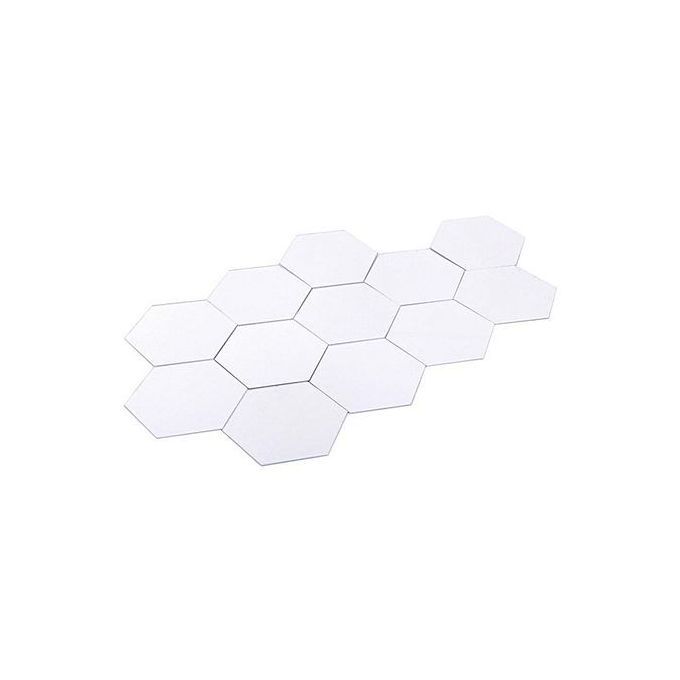 Mirror 12 Piece Hexagon Acrylic Mirror Wall Stickers Wall Decor Home Decoration-Silver