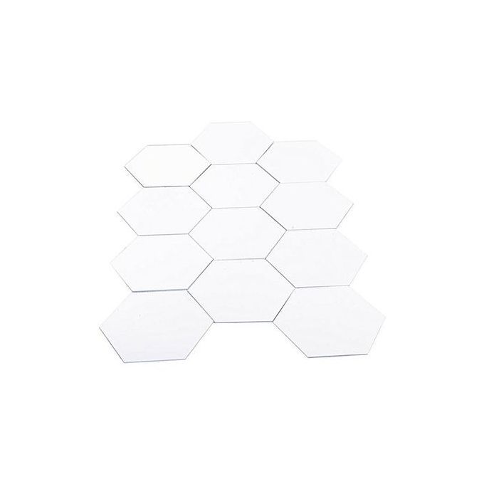 Mirror 12 Piece Hexagon Acrylic Mirror Wall Stickers Wall Decor Home Decoration-Silver