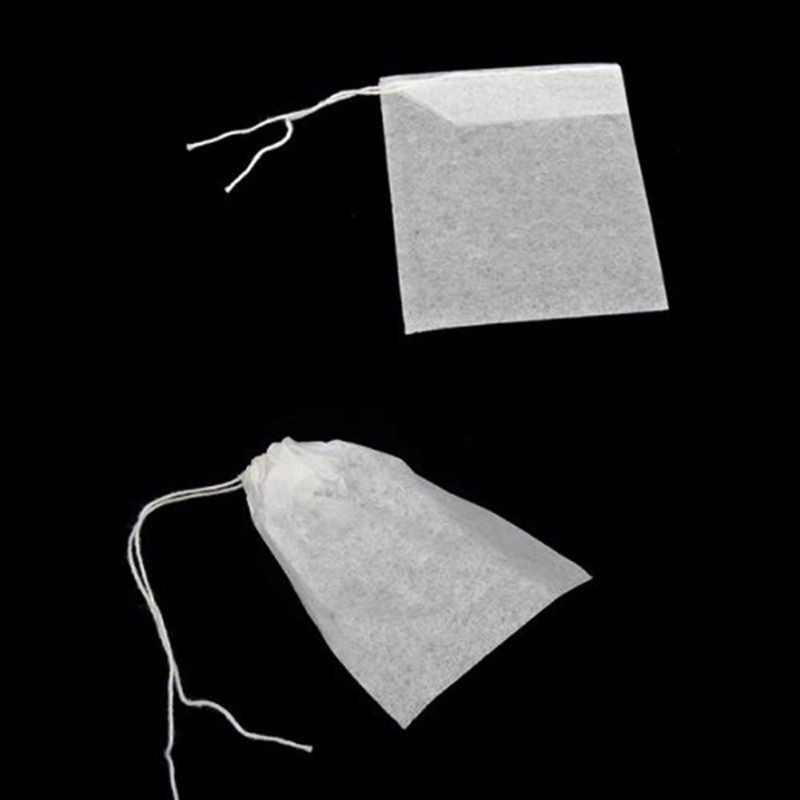 100Pcs Non-Woven Fabrics Empty Teabags String Seal Filter
