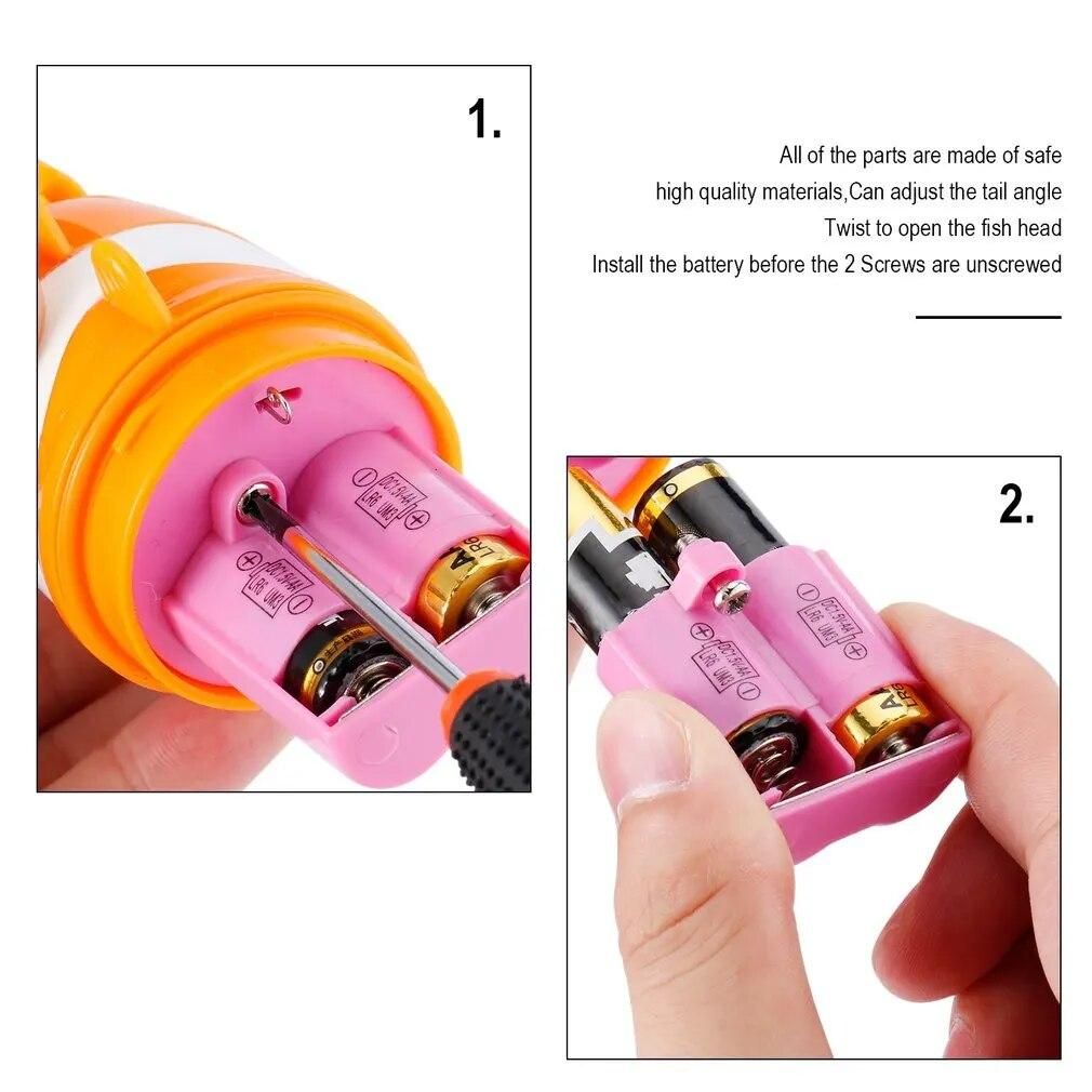 Funny Cute Lovely Flexible Children Kids Bathing Toy Orange Diving Fish Swimming with Tail Angle adjustable