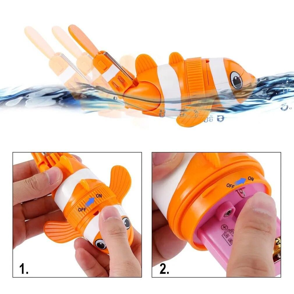 Funny Cute Lovely Flexible Children Kids Bathing Toy Orange Diving Fish Swimming with Tail Angle adjustable