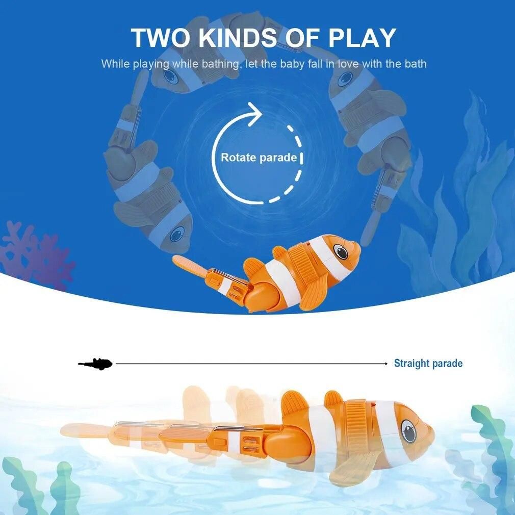 Funny Cute Lovely Flexible Children Kids Bathing Toy Orange Diving Fish Swimming with Tail Angle adjustable