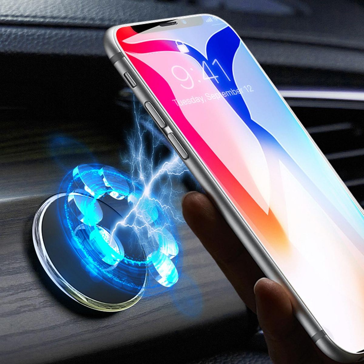 Magnetic Stand Car Air Vent Magnetic Phone Bracket Silver Black