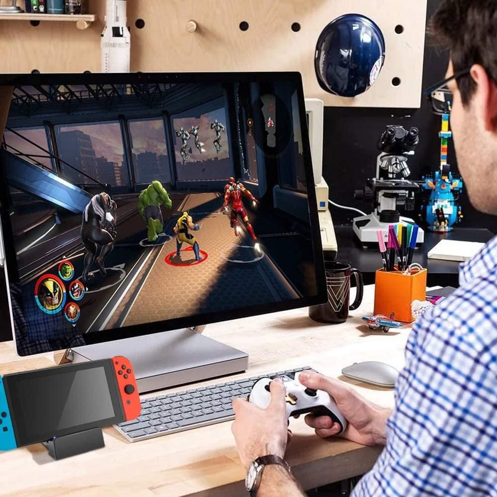 Portable Mini Switch TV Docking Station Charging Stand Replacement for Nintendo Switch Dock Set, Compact Switch to HDMI with Extra 1Pcs USB 3.0 Port