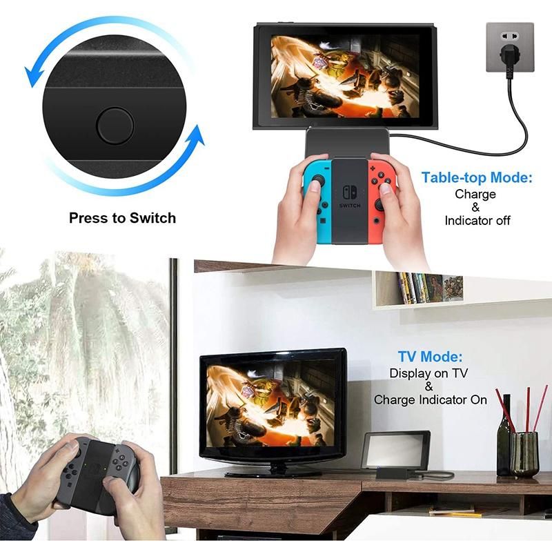 Portable Mini Switch TV Docking Station Charging Stand Replacement for Nintendo Switch Dock Set, Compact Switch to HDMI with Extra 1Pcs USB 3.0 Port