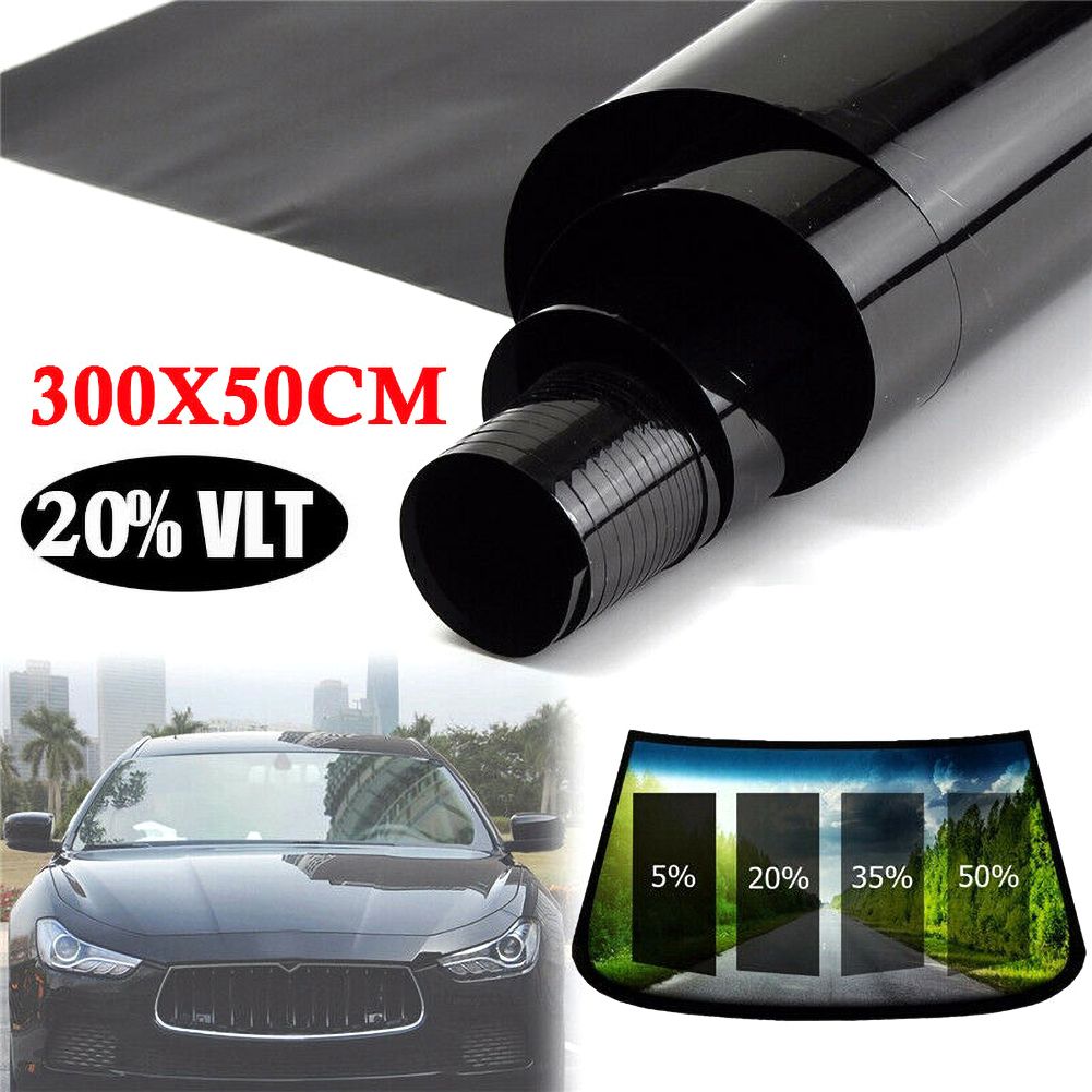 50x300cm Black Car Window Film Roll 5/15/20/25/35/50% VLT