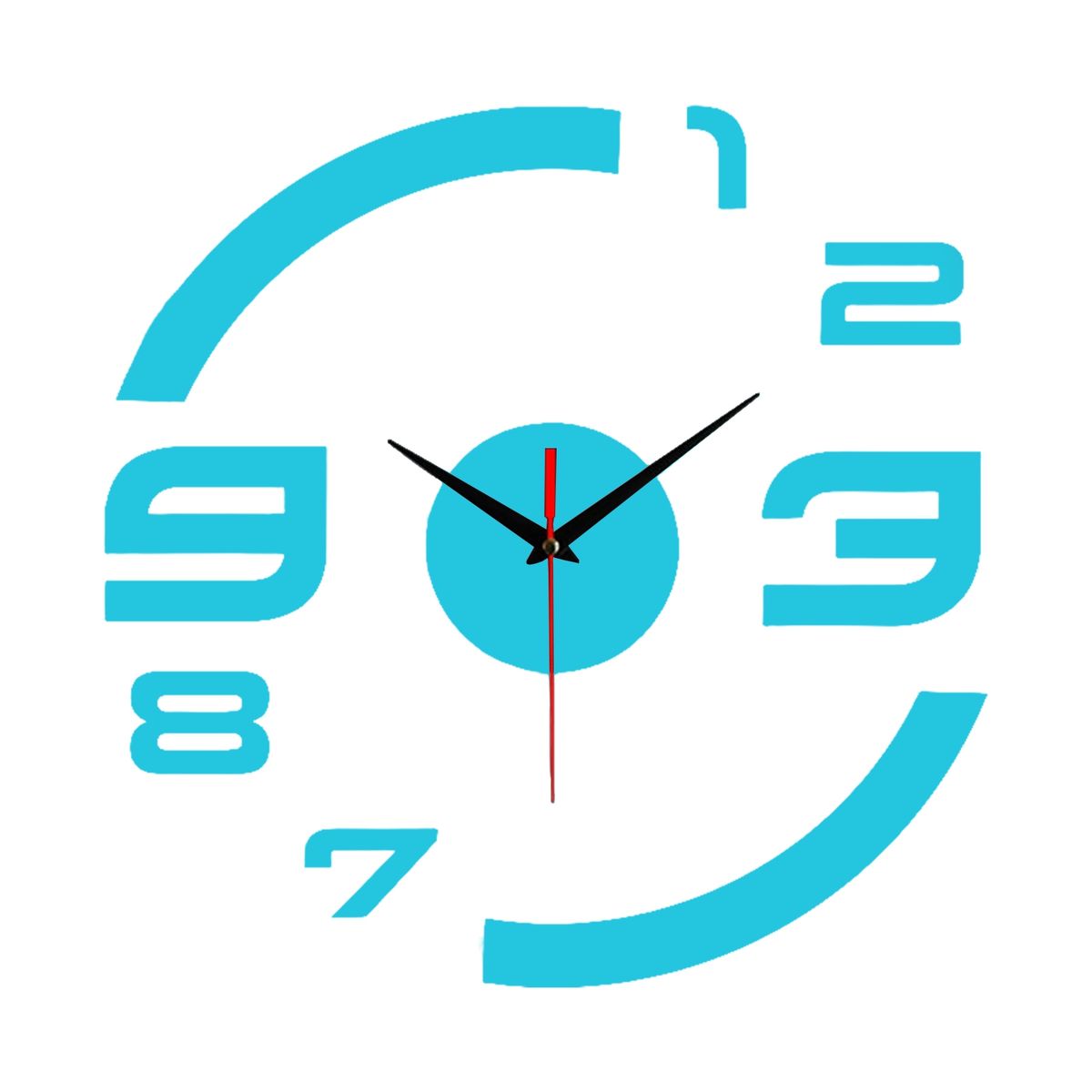 Wall Clock Hole-free Wall Clock In Living Room Blue