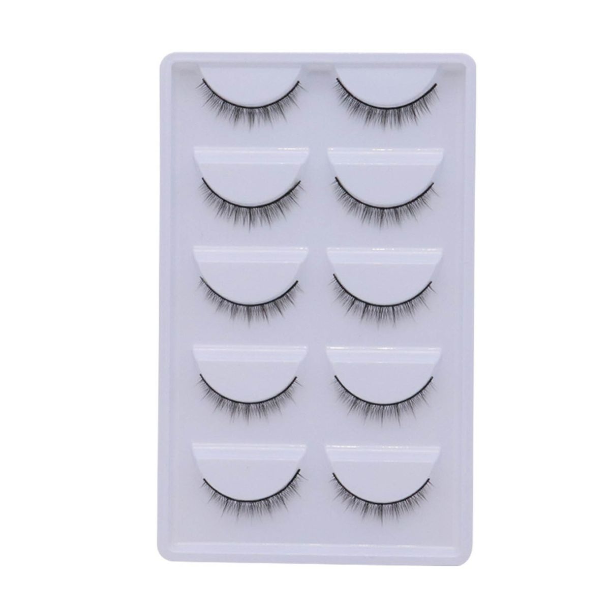 5Pairs/Box False Eyelashes Natural Comfortable Fiber Short Makeup Extensions Eye Lashes For Dressing Room-Black