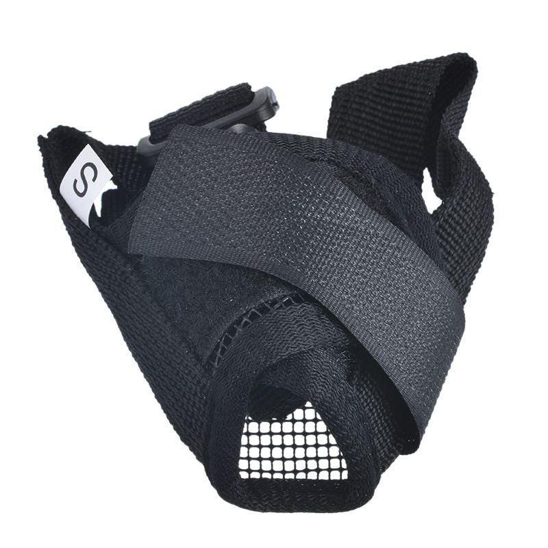 Anti Barking Muzzle For Dog Adjustable Dog Mouth Guard Dog Accessories Nylon Pet Mouth Guard For Small Medium Dogs Muzzle-Black