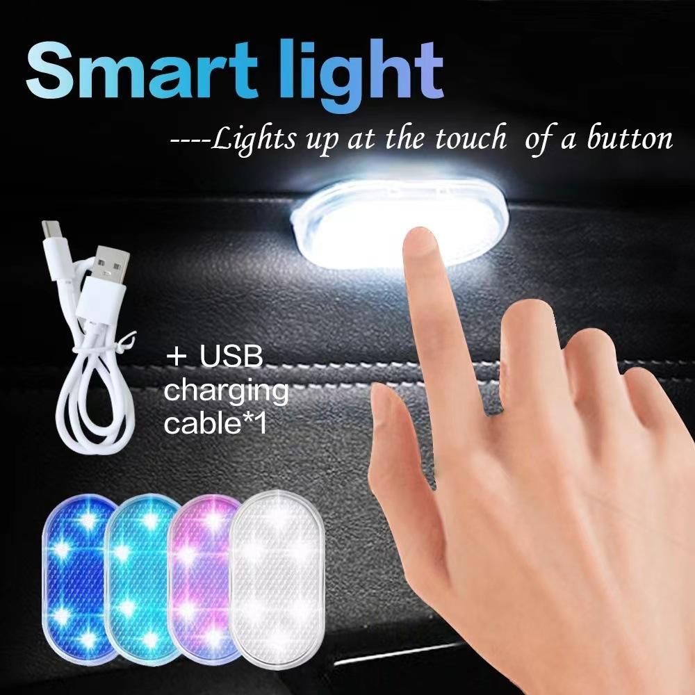USB Car Interior Ambient Light LED Touch Lights Wireless Interior Light Car Foot Light Decorative Mood Lighting Reading Light