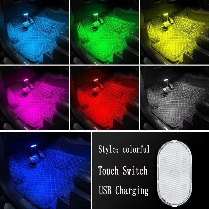 USB Car Interior Ambient Light LED Touch Lights Wireless Interior Light Car Foot Light Decorative Mood Lighting Reading Light