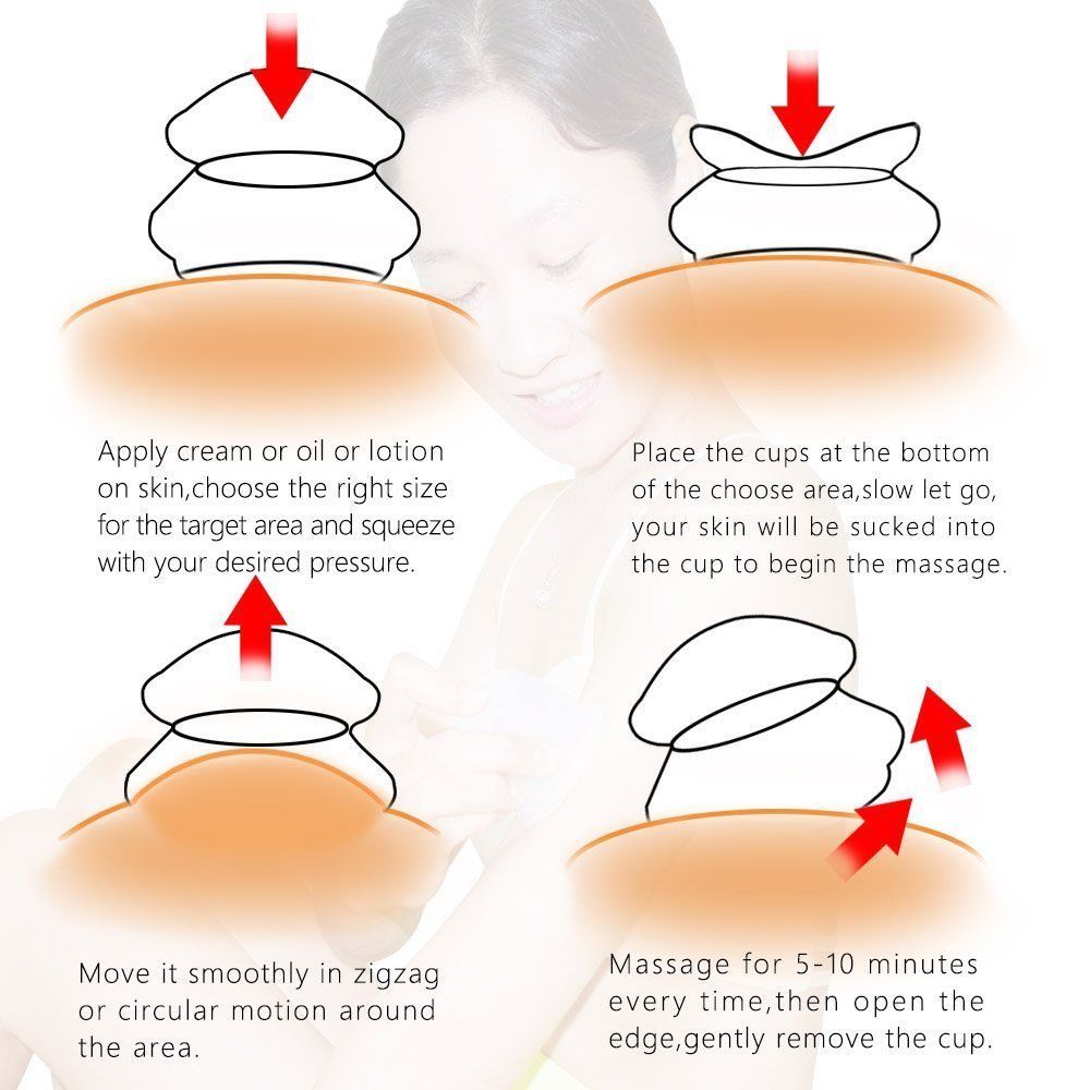 Massage 100% Vacuum Premium Cellulite High 1pcs Set Massage Silicone Cup Cup Quality Transparent Medical Cups Big Therapy