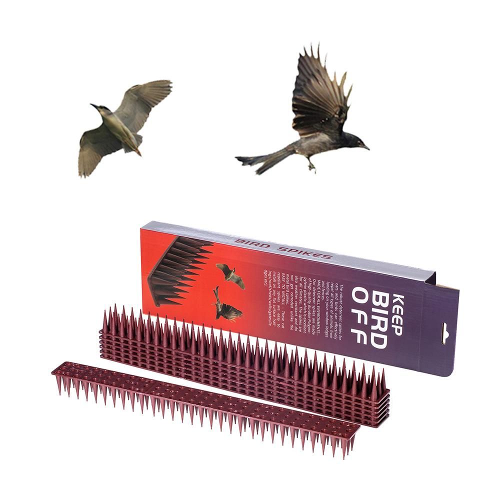 Bird Spikes, 43CM Defender Spikes Squirrel Small Birds Pigeons Repellent Spikes for Outdoor, Wall, Fence, Anti Theft Climb Strips (Set of 12)