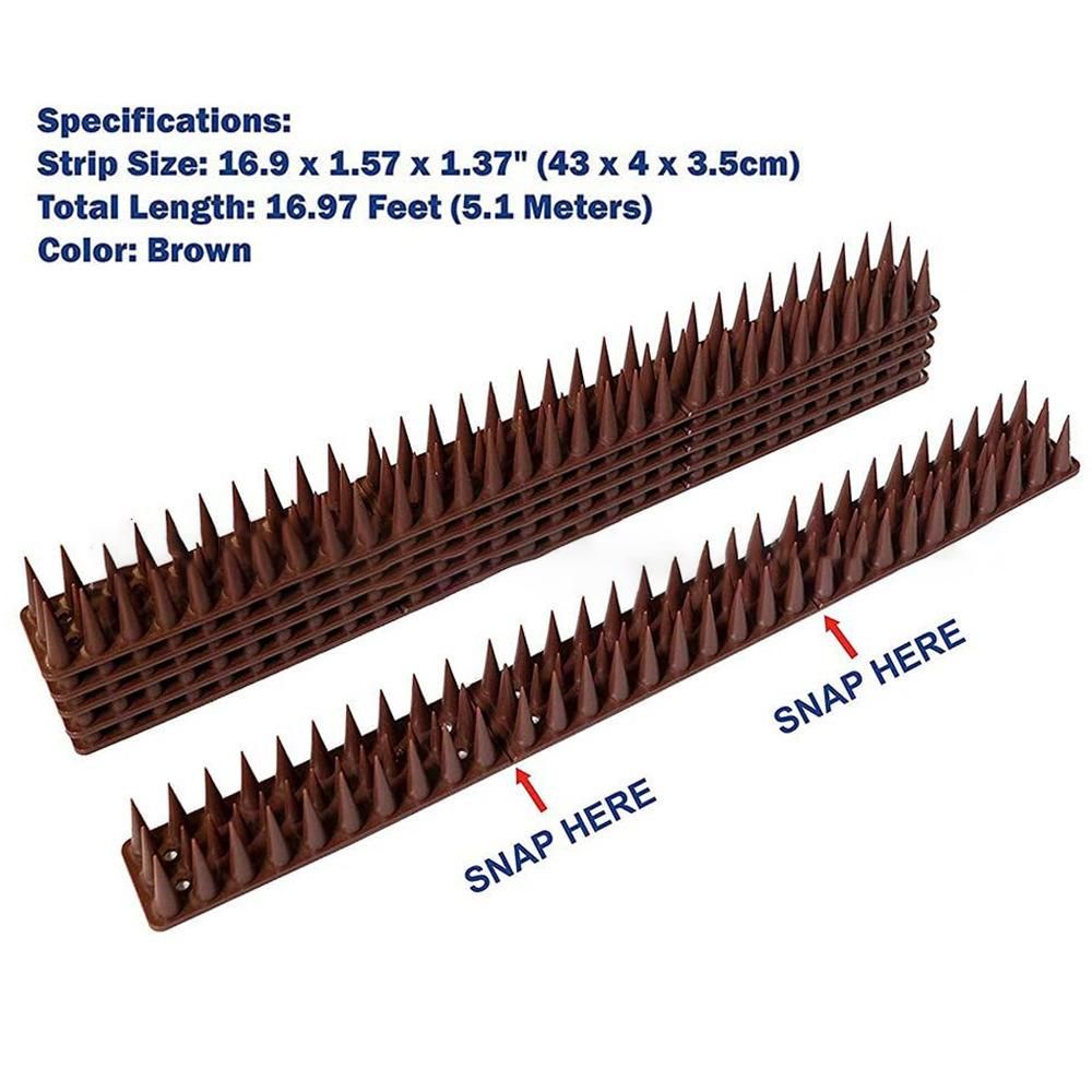 Bird Spikes, 43CM Defender Spikes Squirrel Small Birds Pigeons Repellent Spikes for Outdoor, Wall, Fence, Anti Theft Climb Strips (Set of 12)